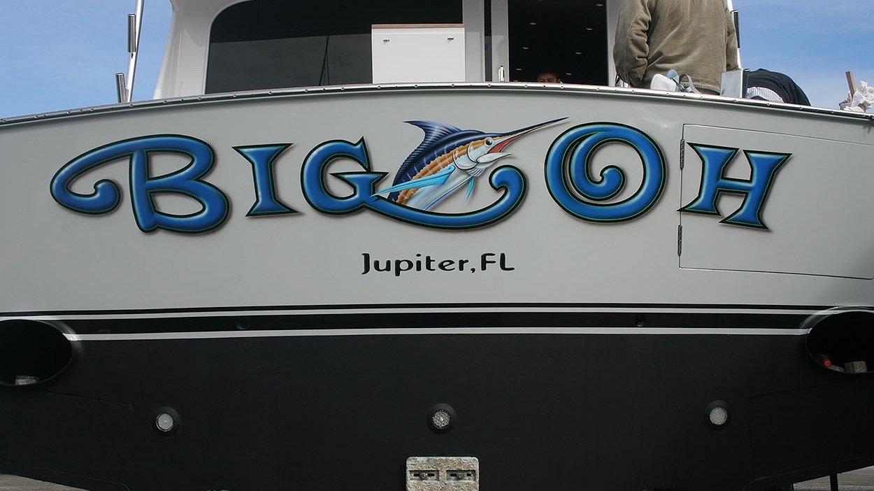 BOATS TRANSOM ARTWORK PAINTING EVERETT NAUTICAL DESIGNS