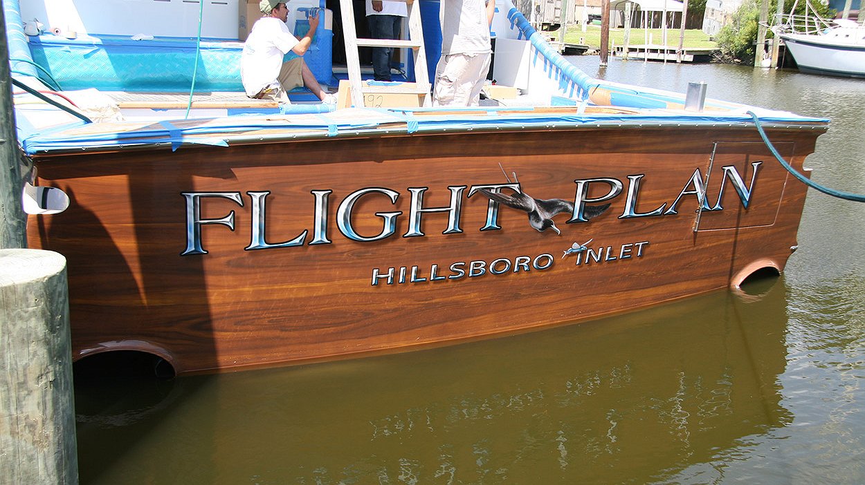 BOATS TRANSOM ARTWORK PAINTING EVERETT NAUTICAL DESIGNS