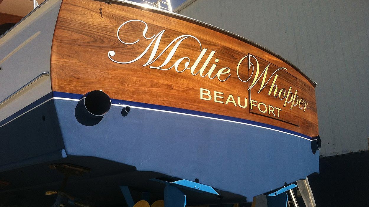 BOATS TRANSOM ARTWORK PAINTING EVERETT NAUTICAL DESIGNS